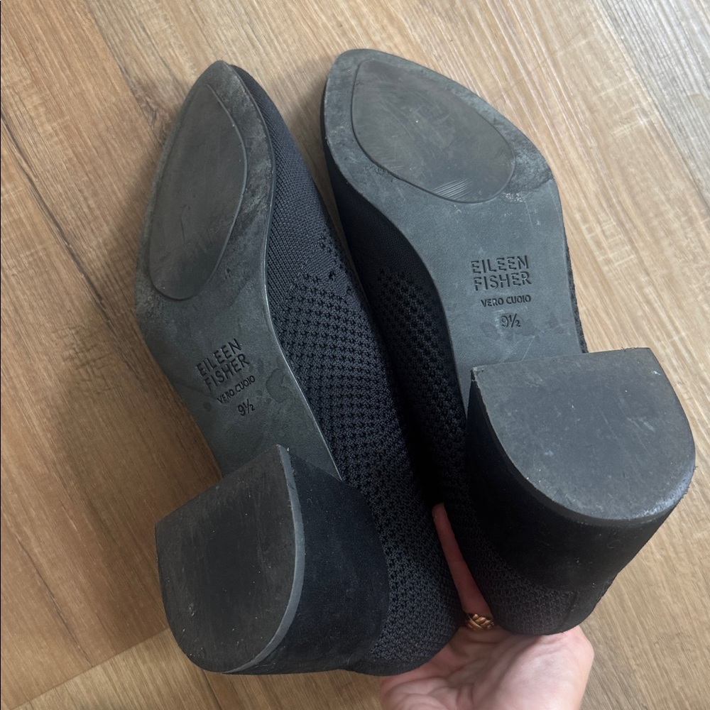 Eileen Fisher Honey Black Knit Block Heel Ankle Booties 9.5 $235 - Picture 7 of 7